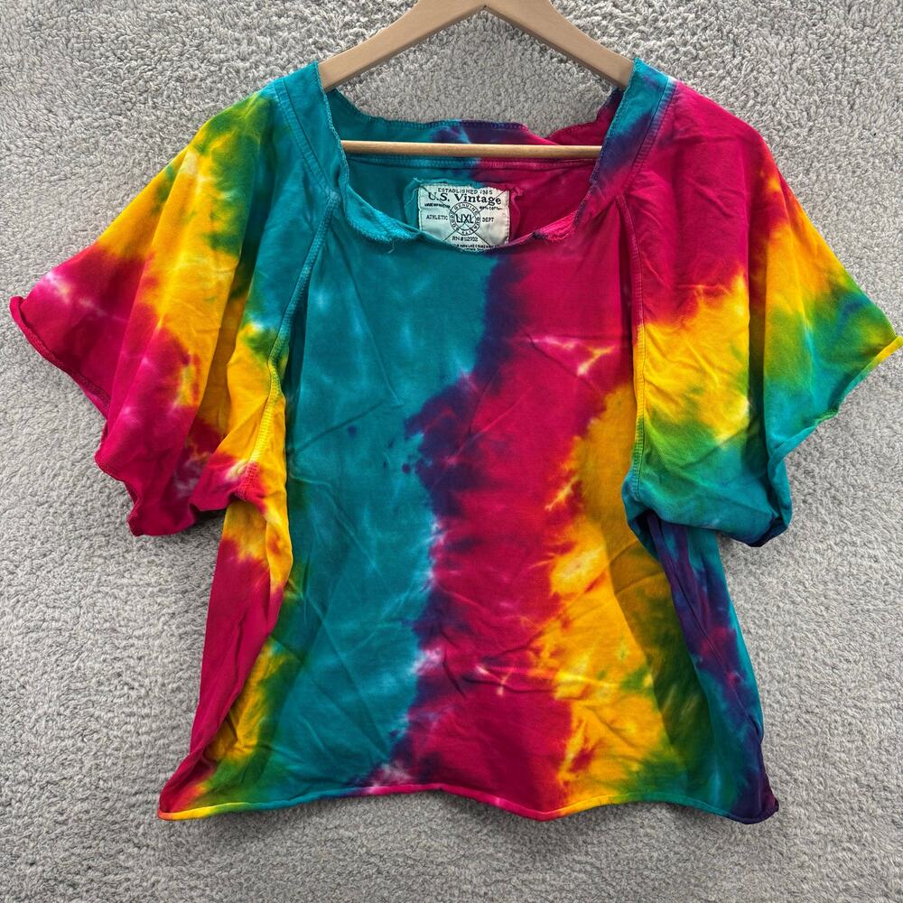 U.S. Vintage Tie-Dye T-Shirt Adult L/XL Multicolor 100% Cotton Retro‎ Casual
